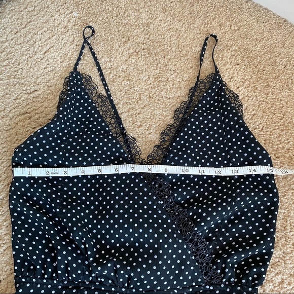 SHEIN POLKADOT LACE BLACKWHITE DOT ROMPER M - Picture 8 of 10